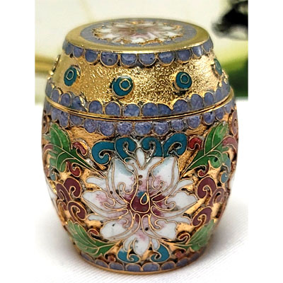 CLOISONNE BOX21 1.75"X2" PURPLE